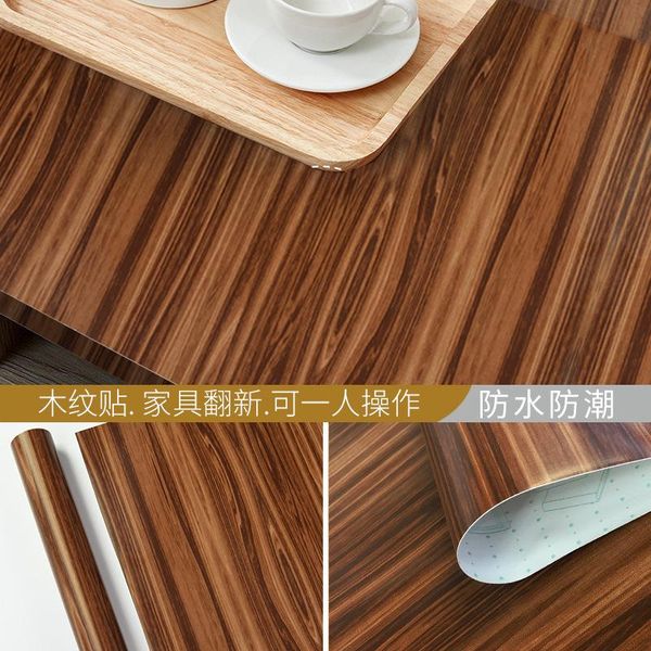

wallpapers pvc self-adhesive wallpaper wood paste paper deskwooden door cabinet desk furniture refurbished contact