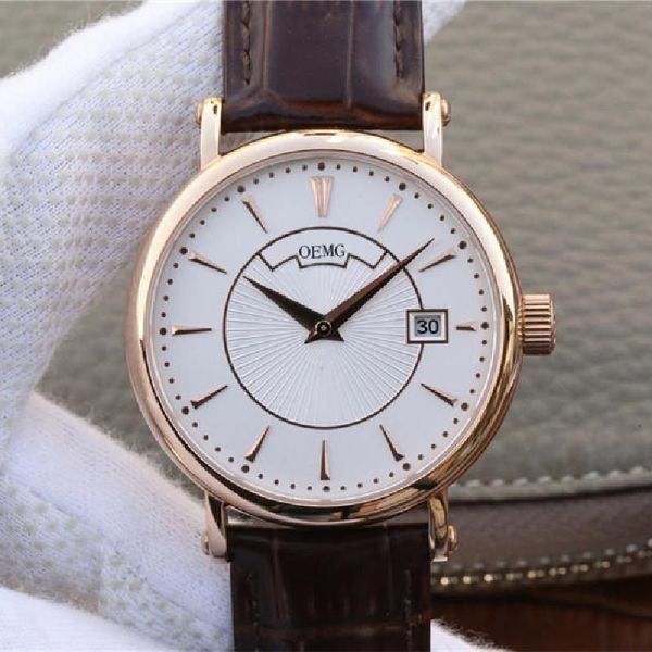 

wristwatches men's watch automatic mechanical for men 5153r-001 white dial luxury 38mm leather strap 1:1, Slivery;brown