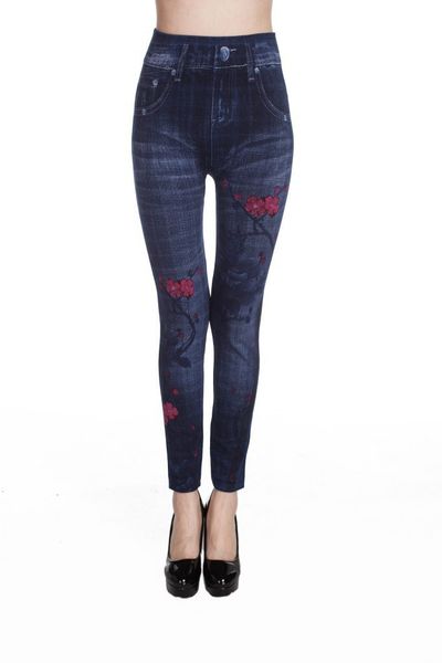 

leggings fashion hongmei 8231 seamless cotton snow print, Black