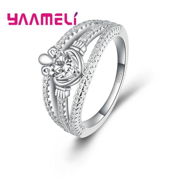 

wedding rings yaameli 925 sterling silver cubic zircon female romantic engagement enternity jewelry women party accessory, Slivery;golden
