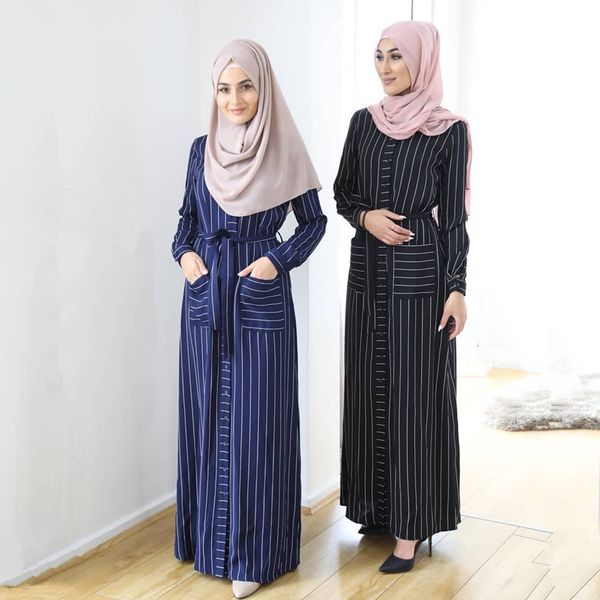 

ramadan muslim hijab dress abaya dubai turkey stripe shirt arabic dresses for women islam clothing kaftan robe longue femme, Red