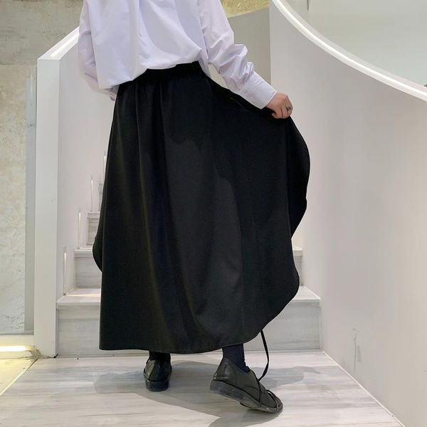 

men's pants male women vintage fashion streetwear hip hop gothic harem trousers men japan style kimono loose black skirts wide leg