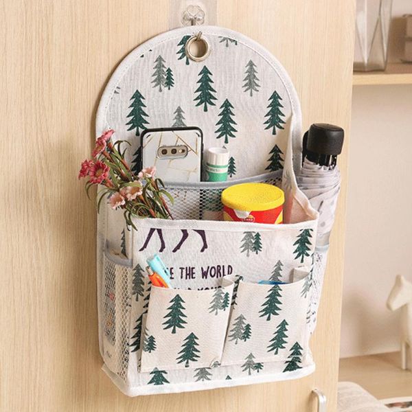

storage bags fabric hanging bag student dormitory bathroom wall-mounted door back wall shelf small cloth