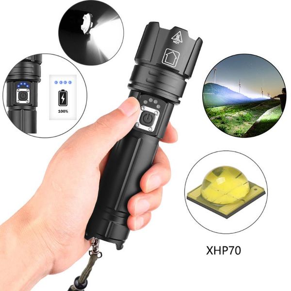 

lumen xlamp xhp70 most powerful led usb zoom rechargeable battery hunting bike lights