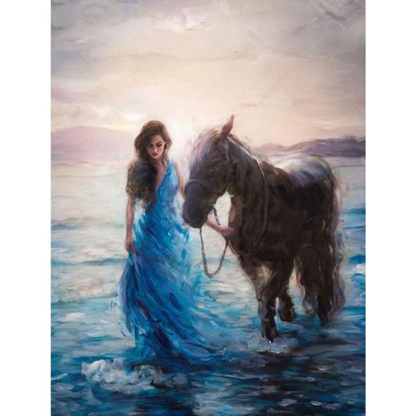 

diamond painting 5d full square woman & horse mosaic embroidery sale rhinestone picture home decor gifts