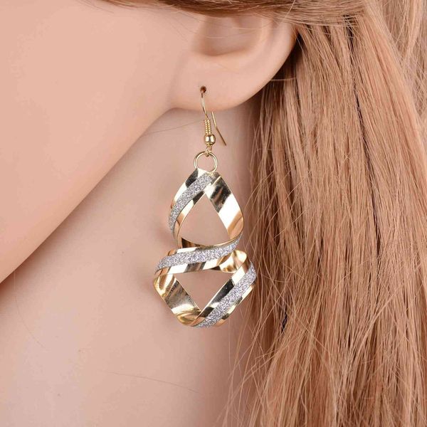 

e1220 trend earrings fashion nightclub exaggerated frosted cross earrings jewelry, Silver