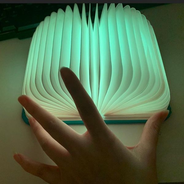 

book lights pu light creative gift flip folding led usb charging mini night desk
