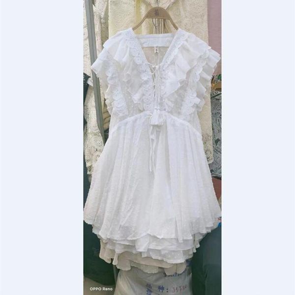 

casual dresses elegant white lace patchwork pleated dress 2021 women summer bohemian ruffles chiffon mini designer runway, Black;gray
