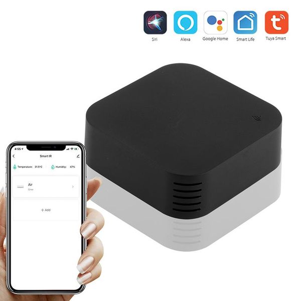 

smart home control tuya wifi ir remote universal controller tv air conditioner temperature humidity detector with alexa google