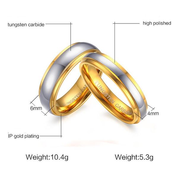 

cluster rings tungsten gold product launches steel inter-gold couple ring european and american style engagement, Golden;silver