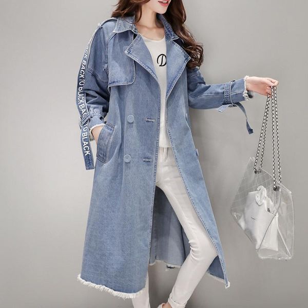 

women's jackets 2021 autumn ladies denim women long sleeve casual windbreaker female jacket jeans coat outerwear plus size m35, Black;brown