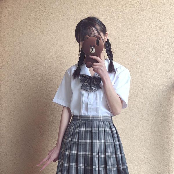 

clothing sets white cotton japanese middle high student school dress for girls jk uniforms sailors suit short sleeve shirt women