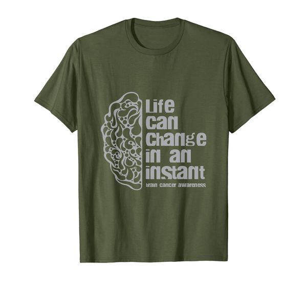 

Life can change in an instant Brain Cancer Awareness T-shirt, Mainly pictures
