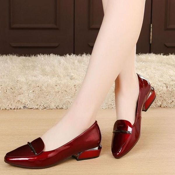 

dress shoes marlisasa women classic wine red pu leather slip on high heel ladies black comfort summer pumps for party h5975