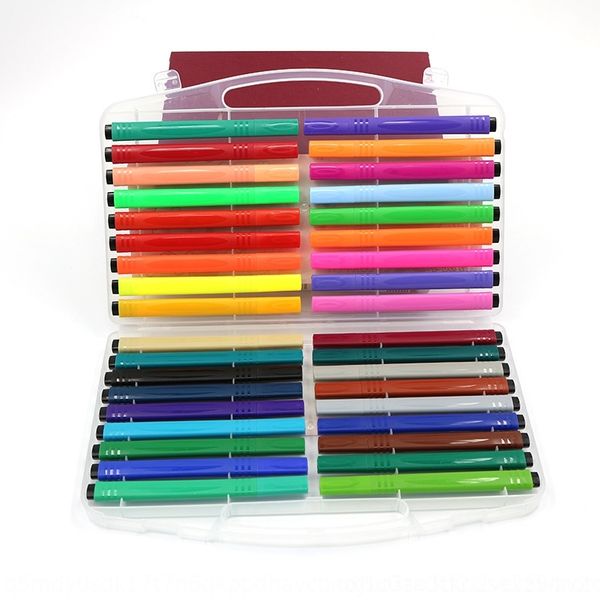 

haxy studentswater washable painting pens children's brush triangle brush color holder watercolor pen set, Black;red