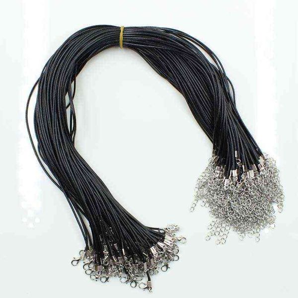

20pcs handmade leather adjustable braided rope necklaces & pendant charms findings lobster clasp string cord, Silver