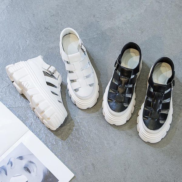 

women's high heeled sandals female summer 2021 women thick bottom shoes woman wedge platform increased, Black