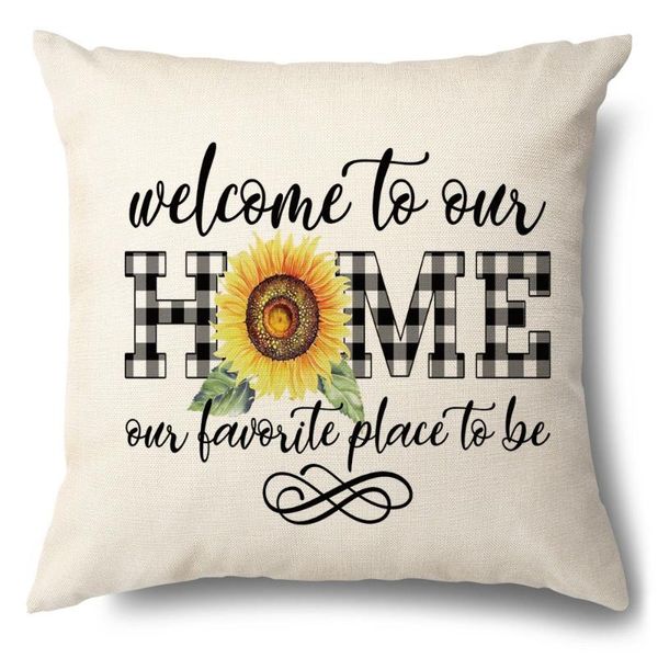 

pillow 4pcs gnome covers 4th of july sunflower cotton linen pillowcases farmhouse summer decorations for sofa couch hogard