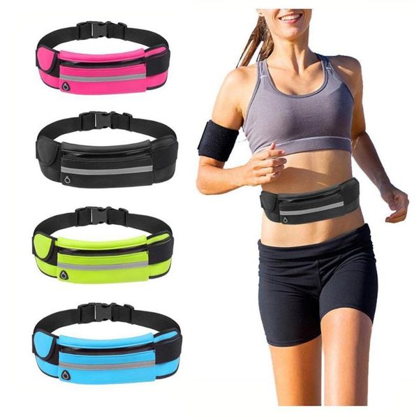 

waist bags women barrel-shaped fashion solid waterproof sports outdoor running pockets mobile phone bag