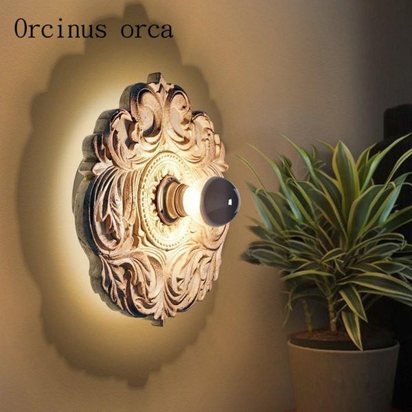 

wall lamps american style retro creative bedroom lamp european bedside balcony staircase illusion sculpture