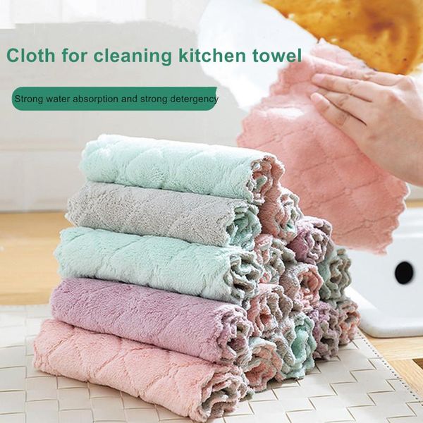 

cleaning cloths 5pcs home microfiber towels for kitchen absorbent thicker cloth micro fiber wipe table towel