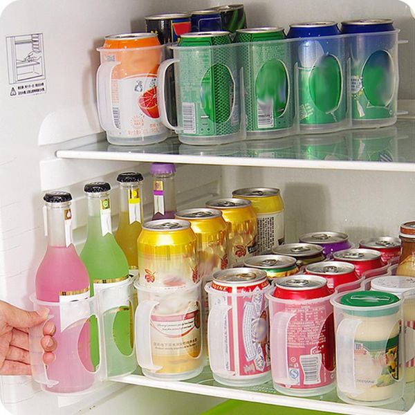 

storage bottles & jars 4 holes durable beer soda coke drink can box fridge bottle holder refrigeration kitchen organizer food container
