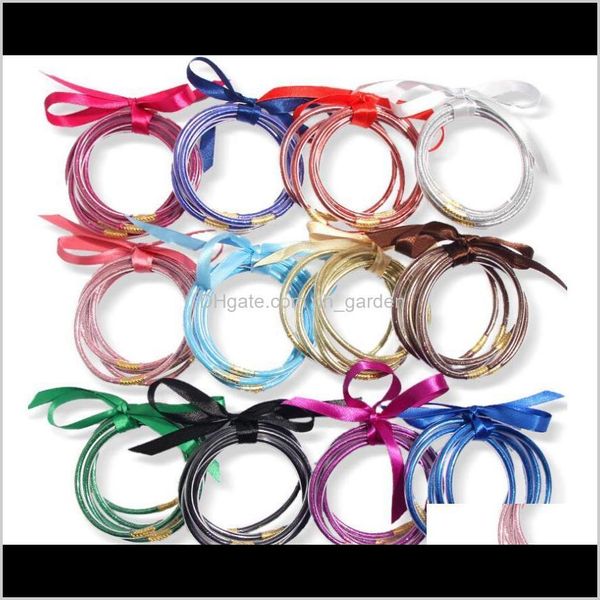 Jelly Glow Braccialetti per tutte le stagioni all'ingrosso Set Glitter Filled Sile Plastica Bowknot Braccialetti estivi Vendita Ps2253 6Mbwe 3Swag