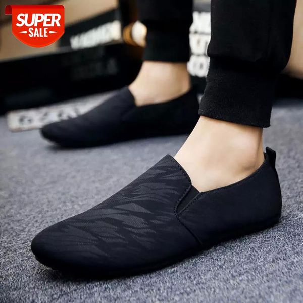 

men canvas loafers slip-on men's casual shoes large size spring summer footwear comfortable driving breathable flat #md8s