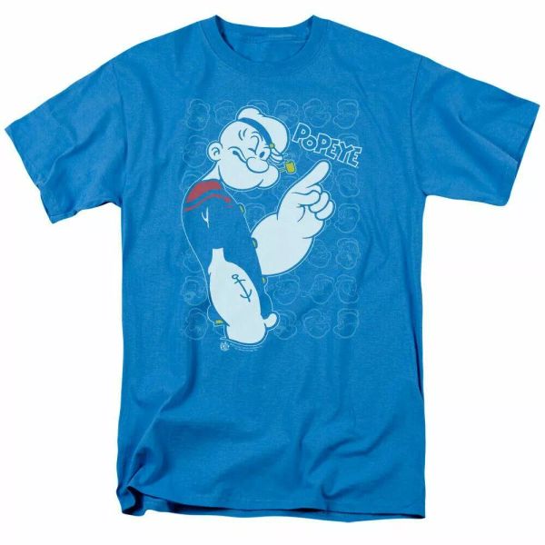 

popeye get to the poin t shirt mens licensed idw comics tee turquoise, White;black