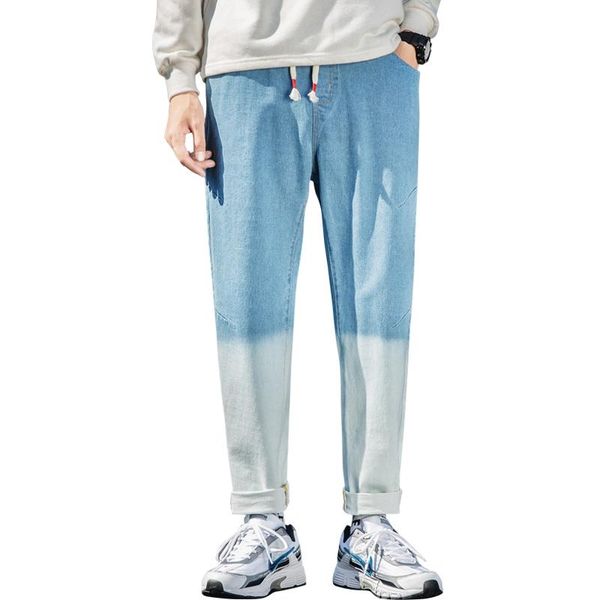 

men's pants men denim jeans casual autumn winter cotton hip hop male loose work long trousers slim fit, Black