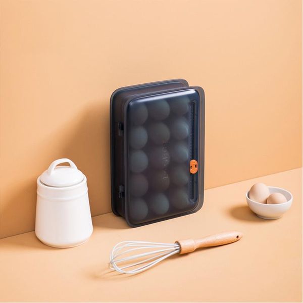 

storage bottles & jars egg container case plastic boxes with lid transparent organizer for refrigerator kitchen tools