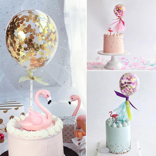 

other festive & party supplies 5 inches sequins confetti balloon cake ers baby shower fashion clear diy colorful
