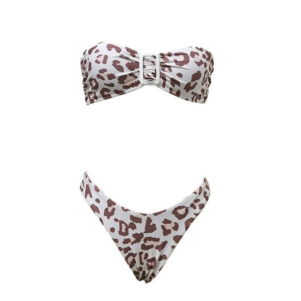 

fashion women swimwear padded wireless swimming suit push up 2 piece bikini set bra mujer leopard female bathing women's, White;black