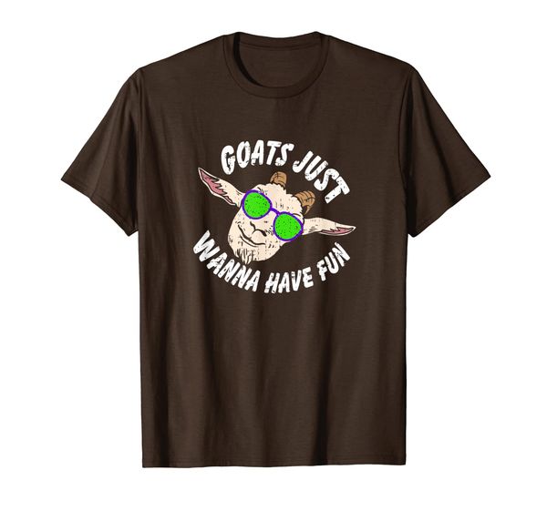 

goats just wanna have fun - cool goat with sunglasses t-shirt, White;black