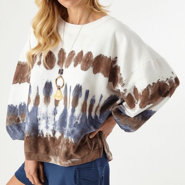 

early autumn 2021 new print casual sweater loose long sleeve fd054, Black