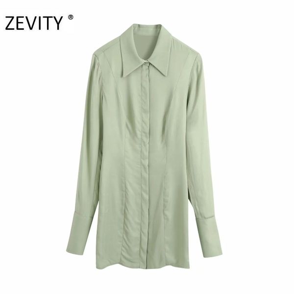 

zevity women fashion solid color pleats casual slim shirt dress office lady long sleeve vestido chic business ds4452 210419, Black;gray