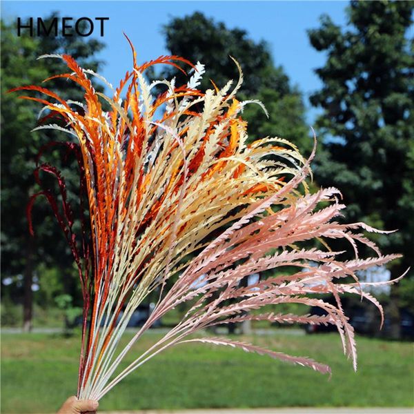 

110cm artificial flower green plants pampas grass decor for wedding hall party home accessories plastic po props crafts decorative flowers &
