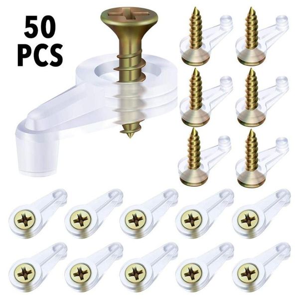 

clothing & wardrobe storage 50pcs securing clip glass retainer clips kit plastic panel with screws for cabinet door