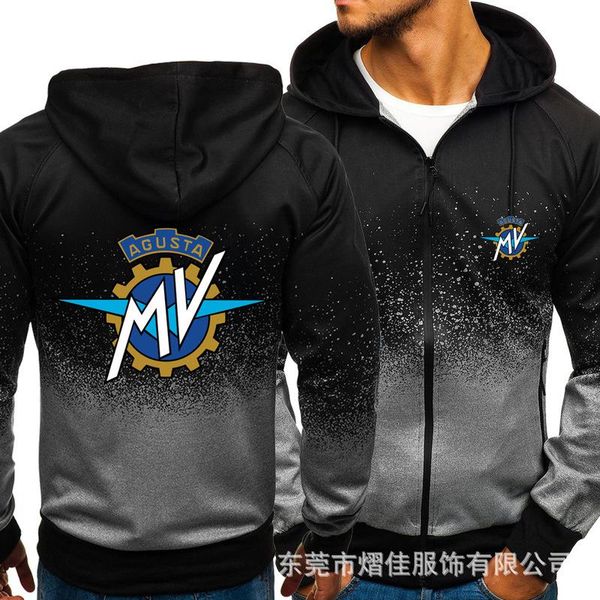 

men's hoodies & sweatshirts fashion mv agusta casual harajuku gradient color cardigan coat mens fleece outdoor zipper jacket, Black