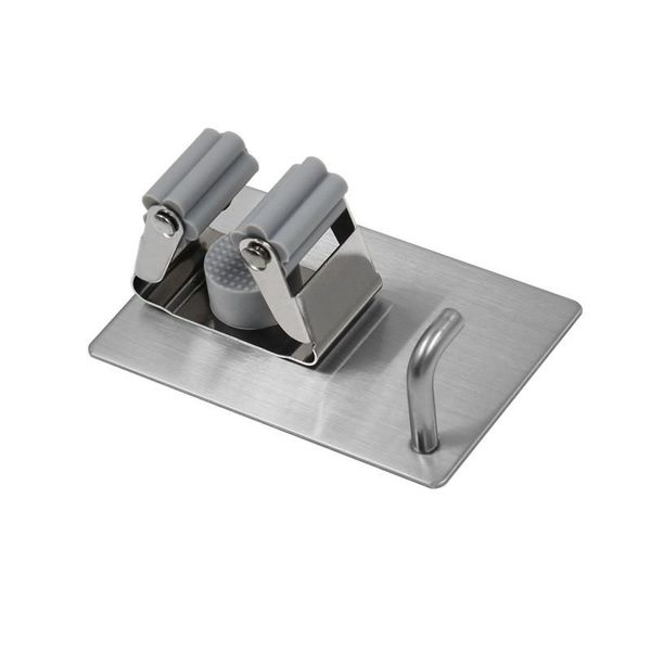 

broom holder heavy duty practical clip mop organizer wall mount hook stainless steel storage space saving hanger multifunctional hooks & rai
