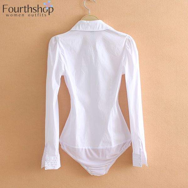 

20112021 elegant bodysuits for women office lady work white body shirt long sleeved bodycon fashion and blouses female clothes, Black;white