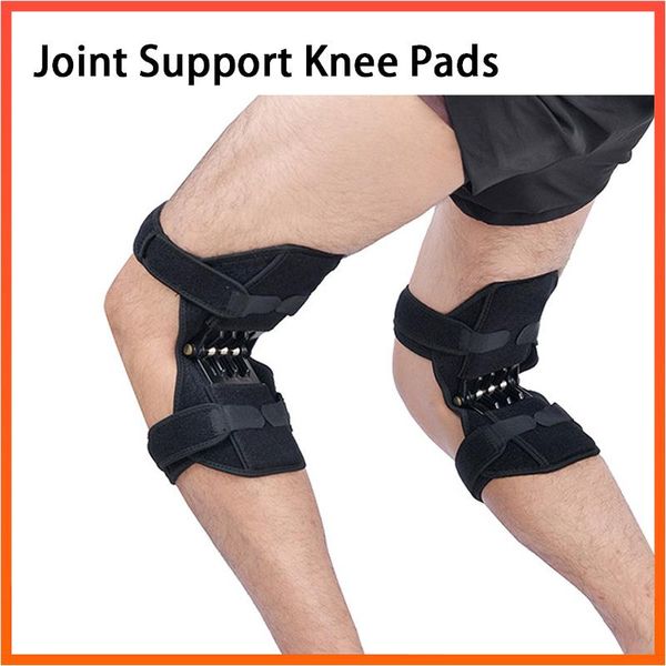elbow & knee pads joint support strap non-slip power stabilizer lift spring force, Black;gray