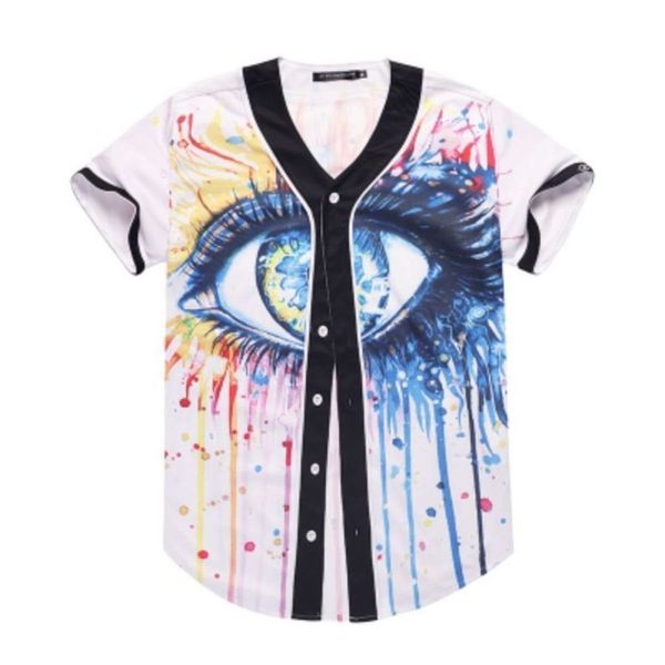 

baseball jersey men stripe short sleeve street shirts black white sport shirt yao900, Blue;black