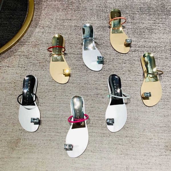 

flat bottomed diamond sandals for women zlh, Black