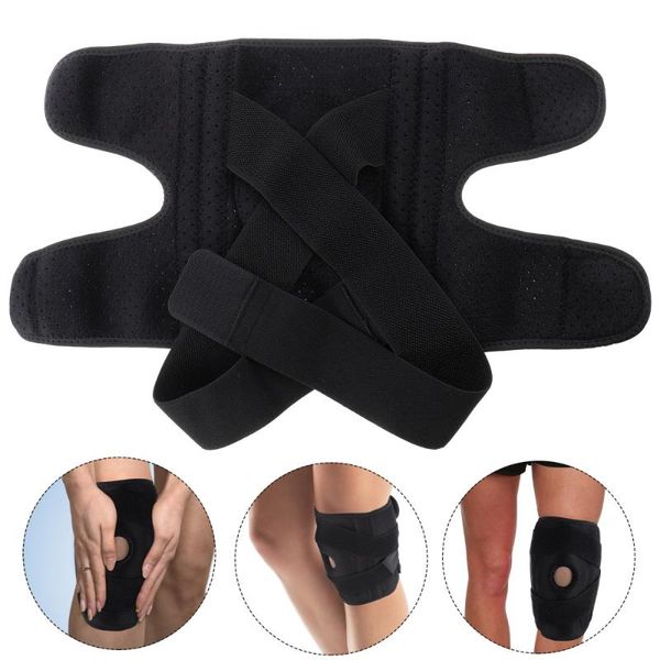 

adjustable patella strap sports knee pad basketball climbing support brace elbow & pads, Black;gray