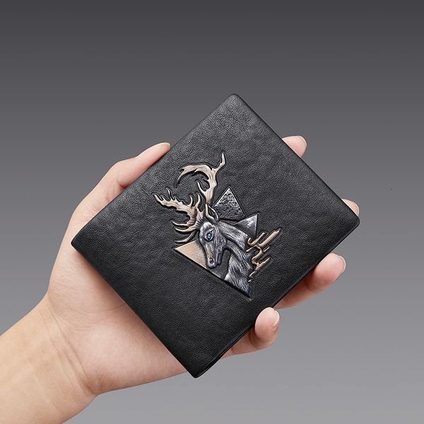 

classic wallets personalized cowhide men's fashion card holder multifunctional coin, Red;black