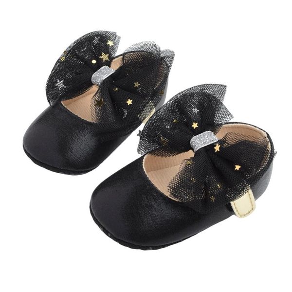 

born baby girls princess shoes infant anti-slip soft sole casual summer sequins bow crib first walkers 0-18m athletic & outdoor, Black