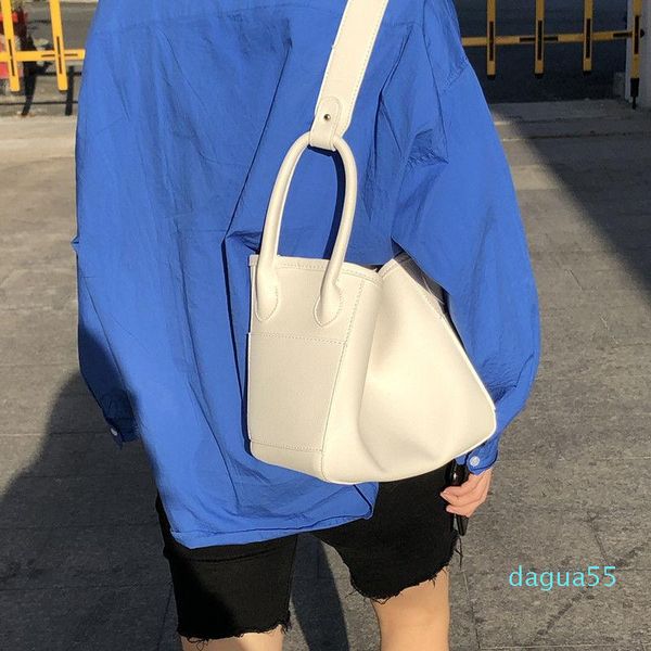 

cross body fashion women bucket bag leather ladies single shoulder underarm bags simple design female large capacity handbags