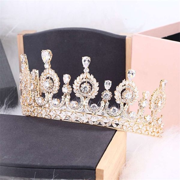 

selling zircon crown elegant bridal hair style high end headband, Silver