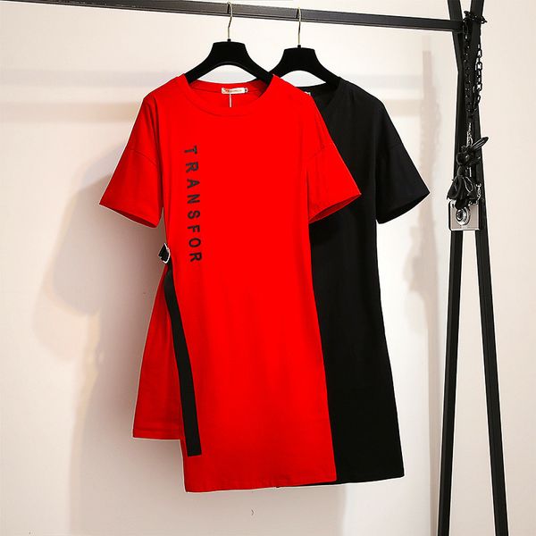 

dress plus size 6xl 5xl 4xl 3xl 2xl fashion manga short women's summer es elegant black woman red cotton casual thin shirt, Black;gray